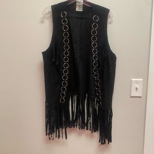 Black Vest w/ Fringe and Chains